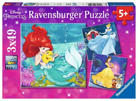 Ravensburger Disney: Abenteuer: Prinzessinnen / 3x49 Teile / ab 5 Jahren 