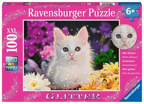 Ravensburger Glitzerpuzzle Katze / 100 Teile / ab 6 Jahren 