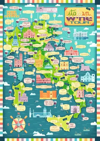 Ravensburger Karte von Iberia - Weinregionen / 1000 Stück / ab 14 Jahren