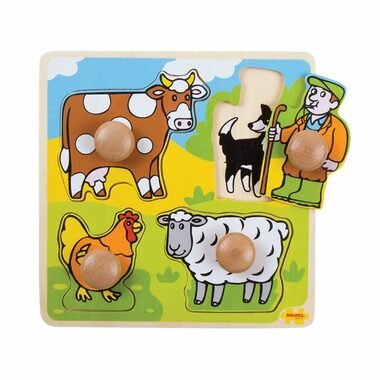 Bigjigs Toys Einsteck-Lernpuzzle Bauernhof / ab 12 Monaten