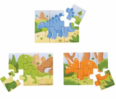 Bigjigs Toys Puzzle 3in1 Dinosaurier / ab 2 Jahren