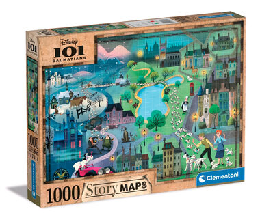 Clementoni - Puzzle - Disney Karte mit 101 Dalmatinern / 1000 Teile / ab 10 Jahren 