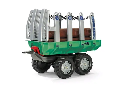 Rollytoys Holzanhänger „Timber Trailer“ 2-achsig-grün / ab 3 Jahren 