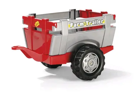 Rollytoys 1-Achs-Traktoranhänger „Farm Trailer“ - silber-rot / ab 3 Jahren 