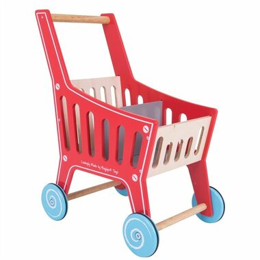Bigjigs Toys Einkaufswagen aus Holz Supermarkt / ab 3 Jahren