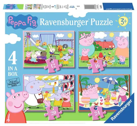 Ravensburger - Puzzle - Peppa Pig auf der Party 4 in 1 / ab 3 Jahren