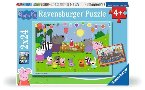 Ravensburger - Puzzle - Peppa Pig auf einer Party / 2x24 Teile / ab 4 Jahren