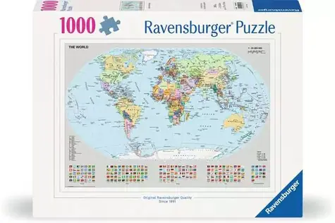 Ravensburger Politische Weltkarte / 1000 Stück / ab 14 Jahren