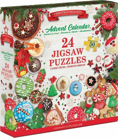 EUROGRAPHICS Puzzle-Adventskalender: Weihnachtsgeschenke / 24x50 Teile / ab 6 Jahren