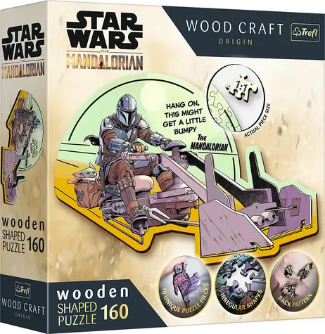 Trefl Wood Craft Origin - Puzzle - The Mandalorian: Meeting / 160 Teile / 24,4 x 21,3 cm / Alter 9+