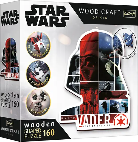 Trefl Wood Craft Origin - Puzzle - Star Wars: Darth Vader / 160 Teile / 24,4 x 21,3 cm / Alter 9+