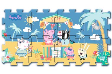 Trefl - Puzzle - Schaumstoffpuzzle Peppa Pig: Sommerferien / 117 x 60 cm / 28,5 x 28,5 cm / ab 2 Jahren