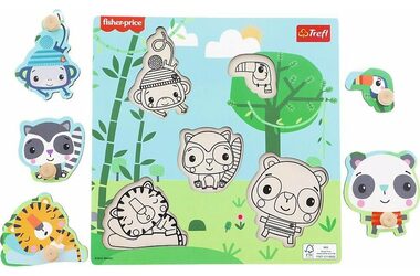 Trefl - Einsatz - Holzeinsatz Fisher Price: Jungle / Alter ab 18 Monaten