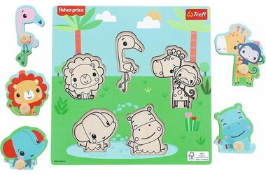 Trefl - Einsatz - Holzeinsatz Fisher Price: Spaß in der Wildnis / Alter ab 18 Monaten