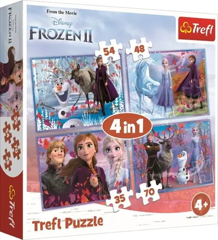 Trefl - Puzzle - Frozen 2: Reise ins Ungewisse 4in1 / 35|48|54|70 Teile / 20,5 x 28,5 cm / ab 4 Jahren