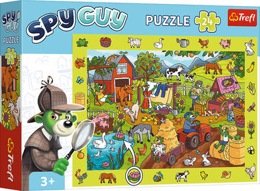 Trefl - Puzzle - Spy Guy Bildsuchpuzzle: Bauernhof / 24 Teile / 48 x 34 cm / Alter 3+