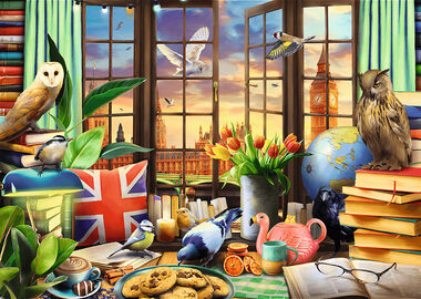 Trefl - Puzzle - Premium PLUS Tea Time: All British / 1000 Teile / 68,3 x 48 cm / Alter 12+