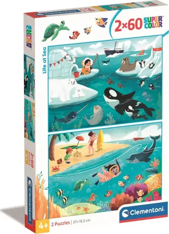 Clementoni PUZZLE Leben am Meer / 2x60 Teile / ab 5 Jahren