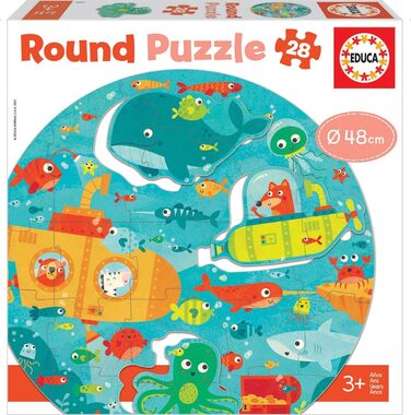 Educa Rundpuzzle Tiefen des Meeres / 28 Teile / ab 3 Jahren