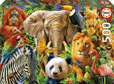 Educa Puzzle Collage Wildtiere / 500 Teile / ab 11 Jahren