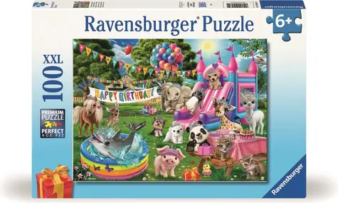 Ravensburger Puzzle: Tierische Geburtstagsparty / 100 Teile / ab 7 Jahren