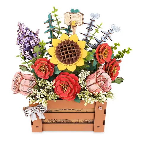 Robotime 3D Holzpuzzle Blumenkasten