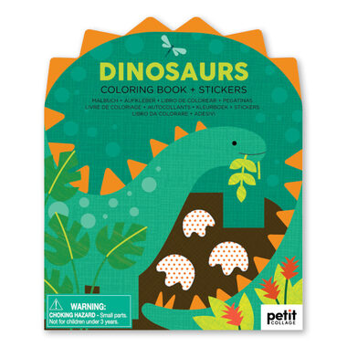 Petit Collage Malbuch mit Stickern Dinosaurier / ab 4 Jahren