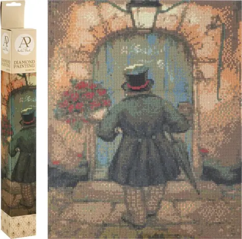 GRAFIX Diamond Painting Mann mit Rosen / 40x50 cm