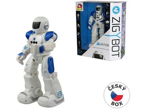 MaDe 01890 - Zigybot Roboter Viktor 27cm, 21 Funktionen (blau)