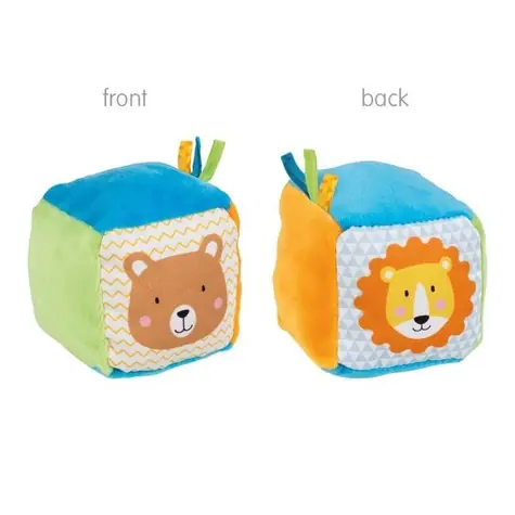 GOKI Stoffwürfel Teddybär und Löwe / ab 0 Jahren