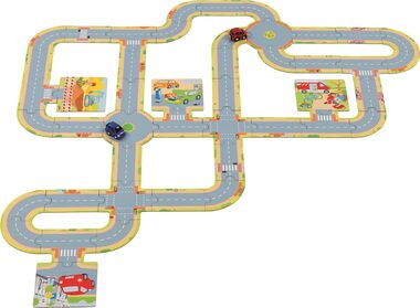 GOKI Bodenautobahn + 2 Spielzeugautos / ab 3 Jahren