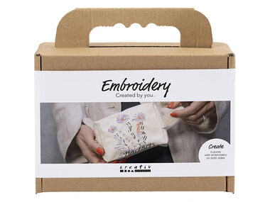 Creativ Company Kreatives Set Bestickte Kosmetiktasche