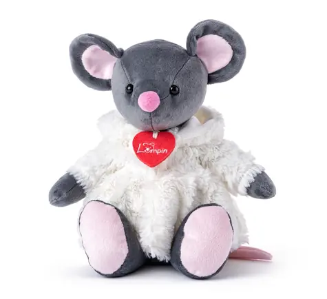 Lumpin-Maus Azumi, grau mit weißem Fell, 28 cm / ab 0 Jahren