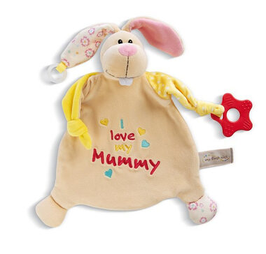 Nici MFN Babyspielzeug Hase mit Beißring und Schnullerhalter 25x25cm / ab 0 Monaten