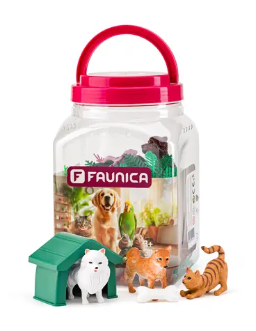 Faunica Tierfiguren-Set in Mega Röhre - Haustiere / ab 3 Jahren