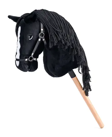 Faunica Steck Horse Cortez, schwarzes Pferd an einer Stange, Schnurmähne / ab 3 Jahren