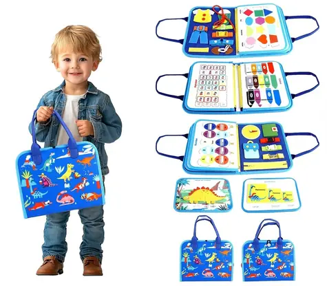 2Kids Toys Sensorisches Beschäftigungsbuch Dinosaurier 2 / ab 3 Jahren