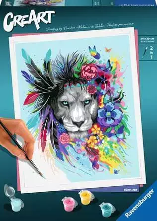 Ravensburger 201303 CreArt Bunter Löwe mit Blumen / Alter ab: 12 Jahren / Versionen: FI/DA/SV/IS/NO/CS/SK/EN
