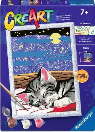 Ravensburger 120232629 CreArt Traumkatze (mit Glitzer) / Alter ab: 7 Jahren / Version: international
