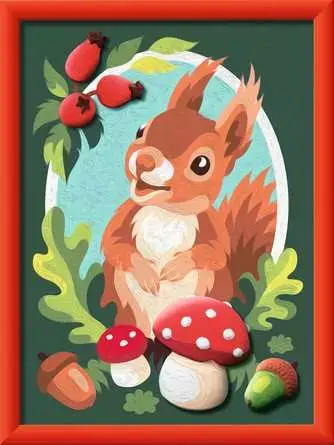 Ravensburger 120232650 CreArt Niedliches Eichhörnchen (mit Gipsform) / Alter ab: 9 Jahren / Version: international