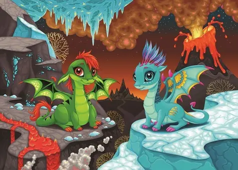 Kunstpuzzle 4509 Puzzle Dragons / 100 Teile / ab 6 Jahren