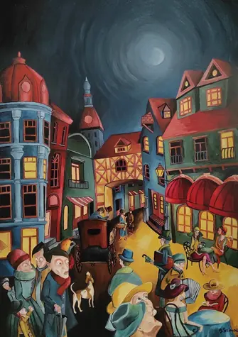 Kunstpuzzle 5226 Puzzle Abendliches Treiben / 1000 Teile / ab 15 Jahren