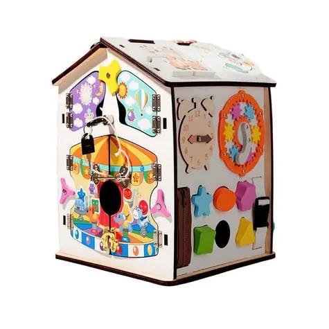 2Kids Toys Aktivitätsbrett Kleines Haus weiß