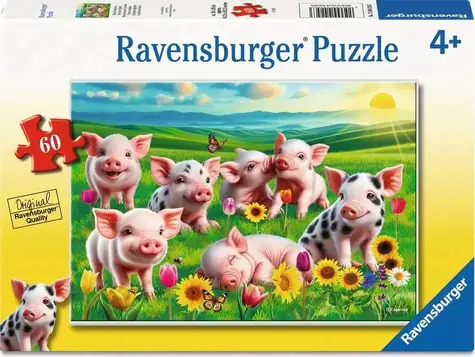 Ravensburger 120042563 Puzzle „Niedliches Ferkel“ / 60 Teile / ab 4 Jahren 