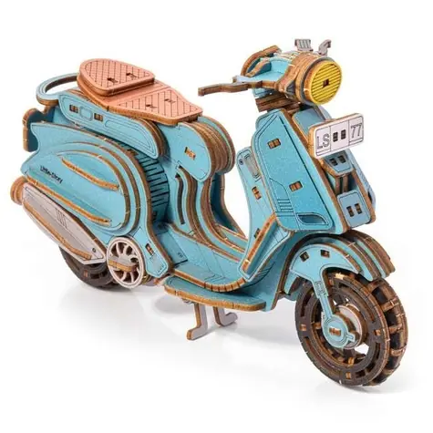 Little Story 3D-Holzpuzzle Sting Scooter blau