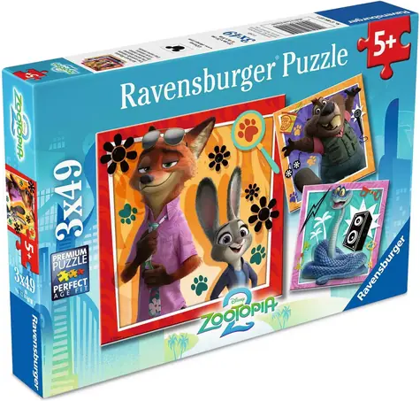 Ravensburger 120043690 Zootropolis: Tierstadt / 3 x 49 Teile / ab 5 Jahren 