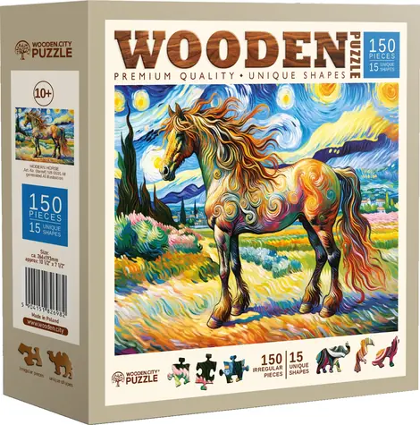 Wooden City Holzpuzzle Modernes Pferd 150 Teile / ab 10 Jahren