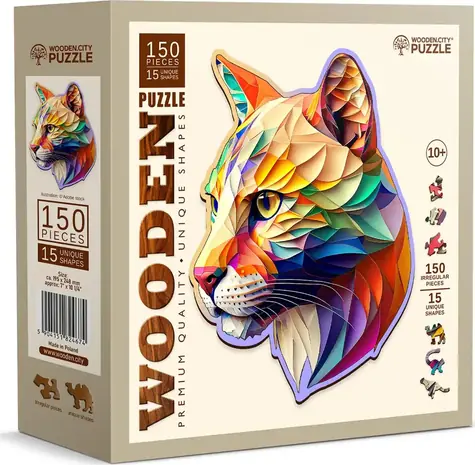 Wooden City Holzpuzzle Bunter Puma 150 Teile / ab 10 Jahren
