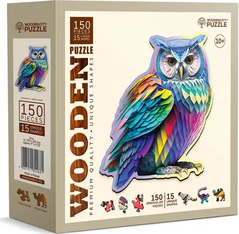 Wooden City Holzpuzzle Moderne Eule 150 Teile / ab 10 Jahren