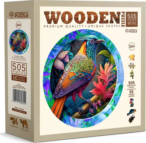 Wooden City Holzpuzzle Bunter Vogel 505 Teile / ab 10 Jahren